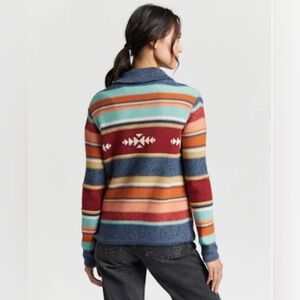 Pendleton Striped Aztec Shawl Collar Button Up Western Cardigan Size M NWT!